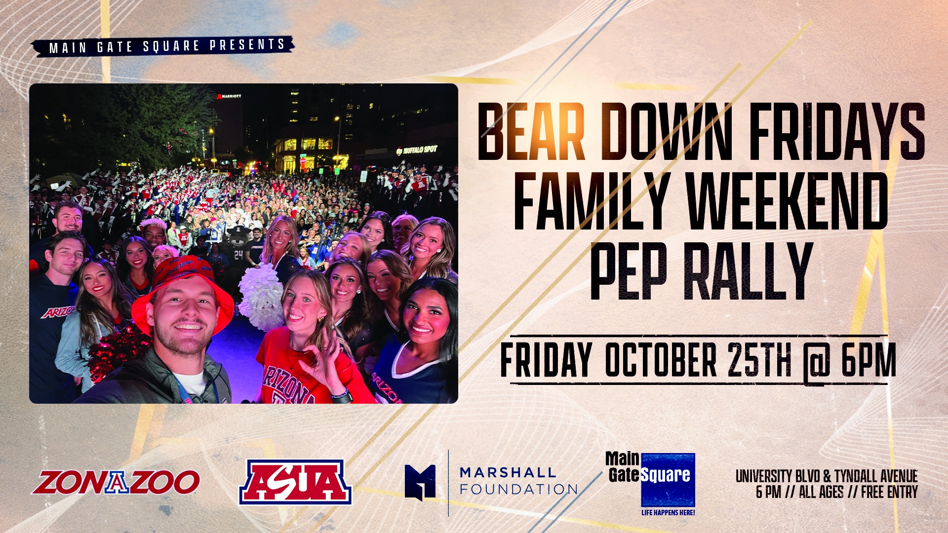 Bear Down Fridays Family Weekend Pep Rally